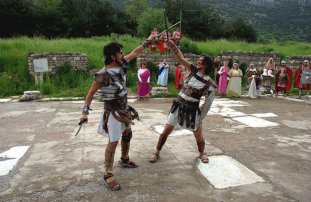 Gladiator battle reenactment