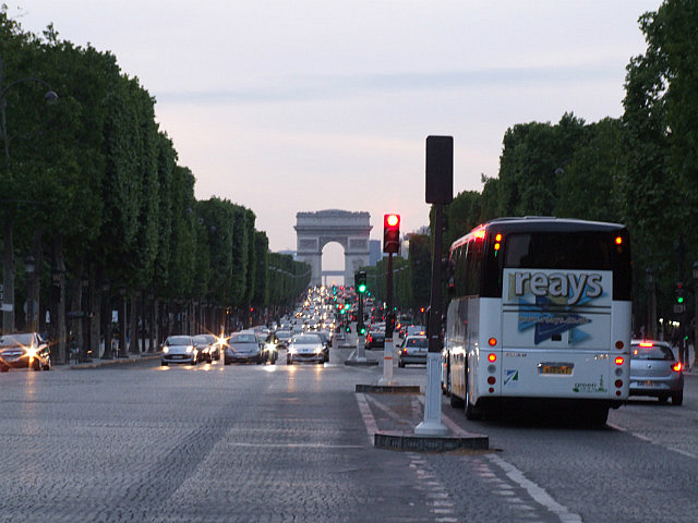 Champs-Elysees Avenue to Arc de Triomphe
