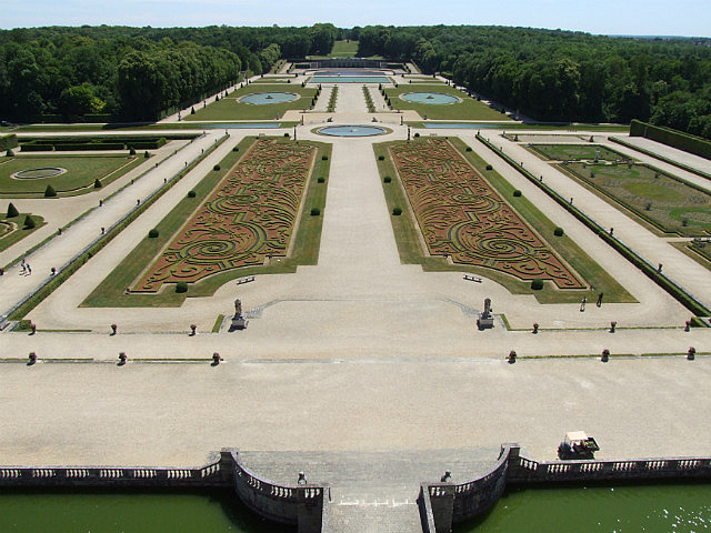 View of the gardens from the roof top