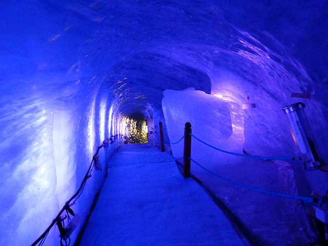 Tunnel inside Mer de Glace glacier