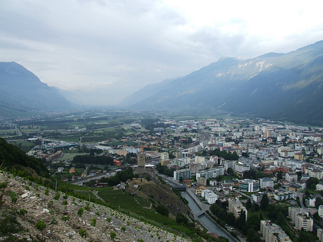 View from Martigny, in the Valais Alps
