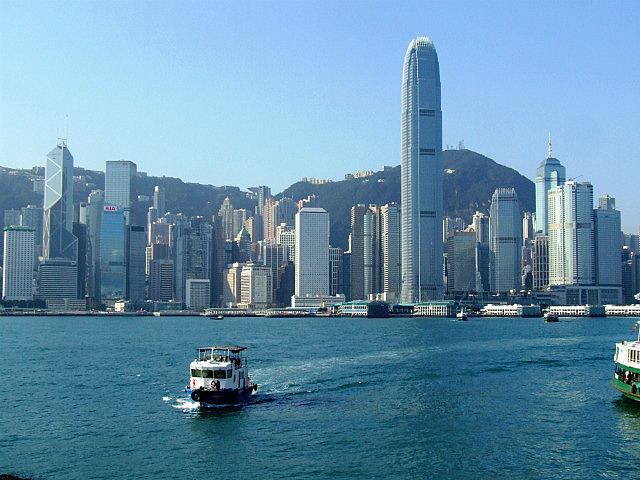 View of Hong Kong Island's skyline from Kowloon