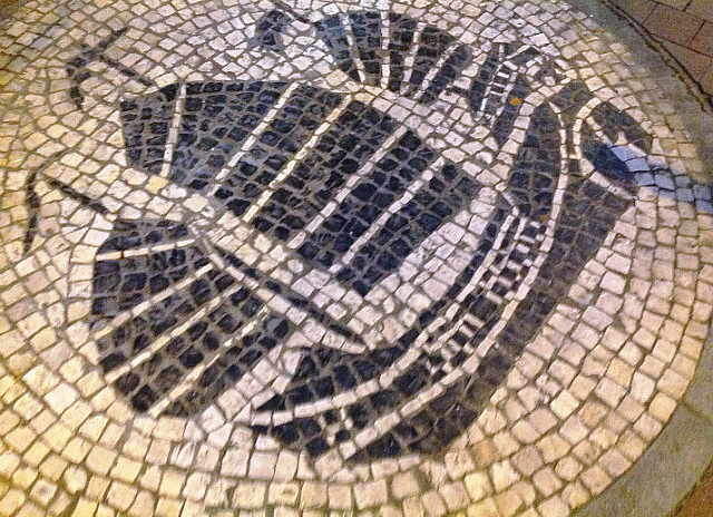 Portuguese style mosaic on the side walk