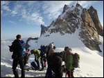 View of Aiguille du Midi from the Cosmiques hut
