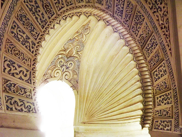 Arabesque patterns in plaster, Alcazaba