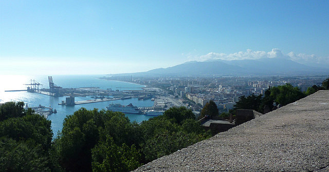 View of the Mediterranean, Gibralfaro castle