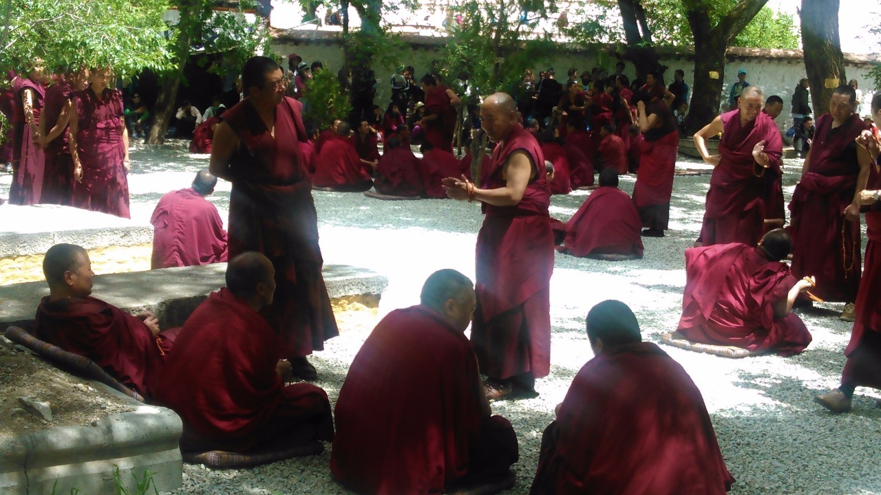 Debating monks in Sera Monastery