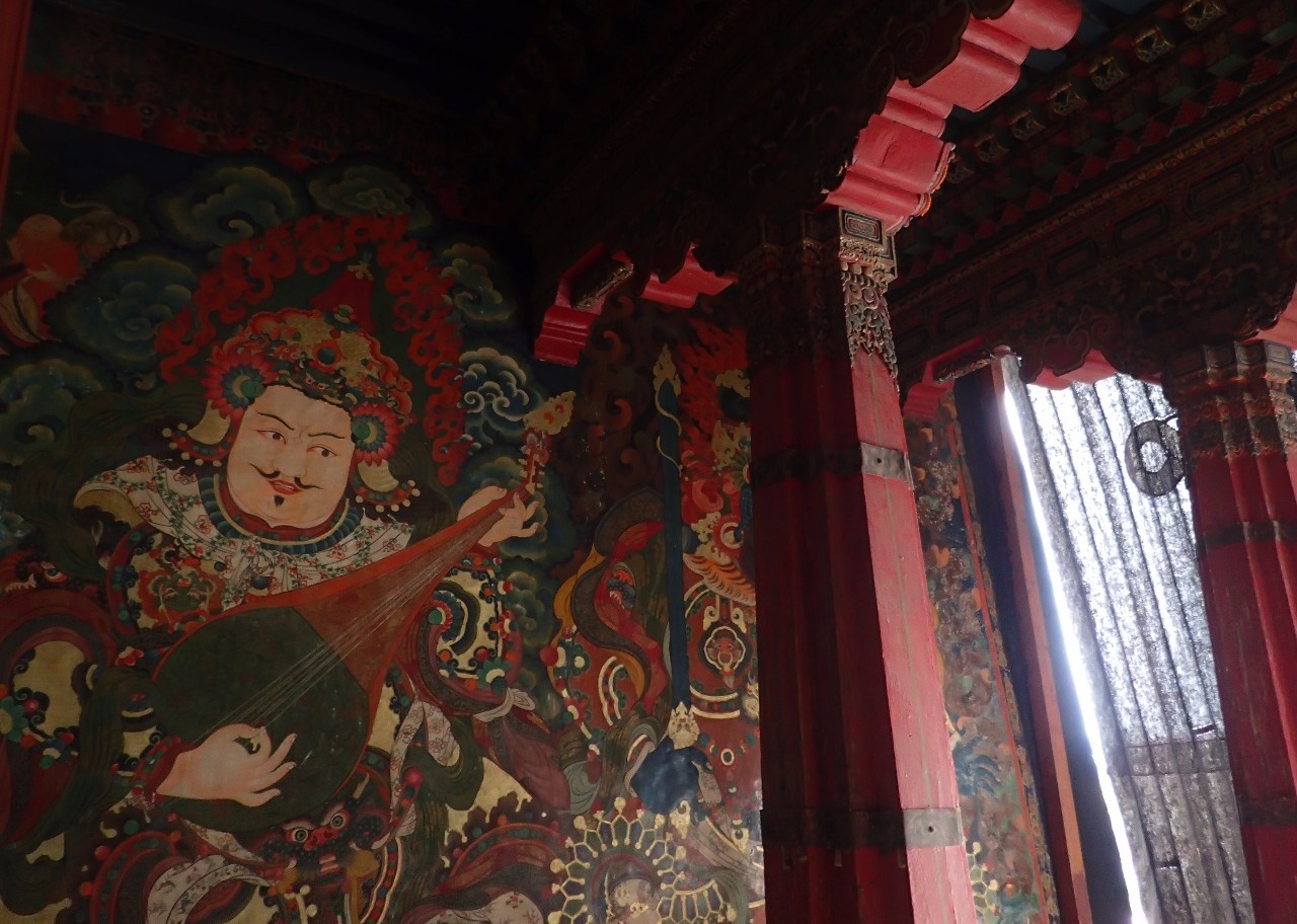 Mural of deities in Potala Palace