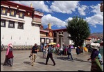 Pilgrims circumambulate Jokhang Temple